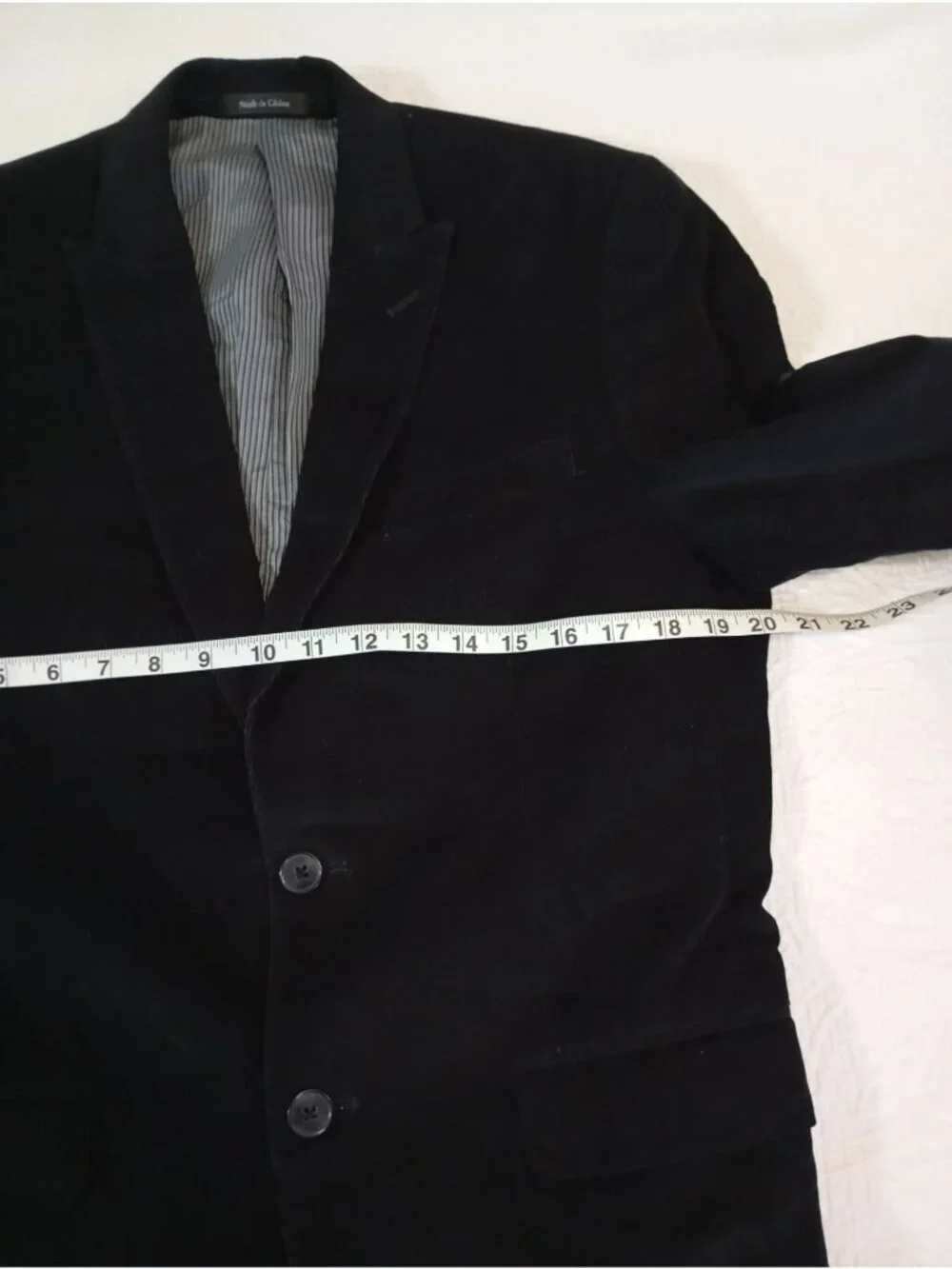 Calvin Klein Black Corduroy Blazer 36R Notch Lapel Fully Lined 100% Cotton Mens